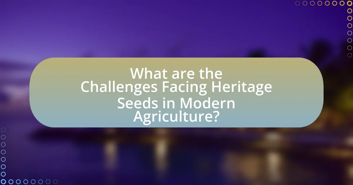 What are the Challenges Facing Heritage Seeds in Modern Agriculture?