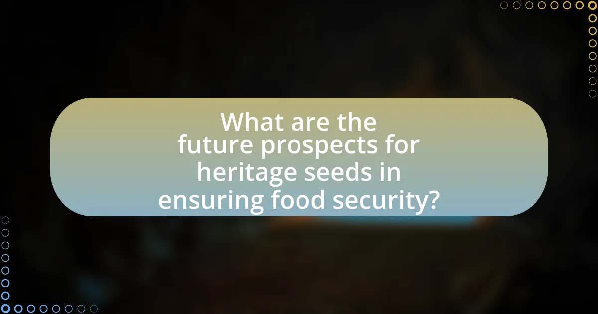 What are the future prospects for heritage seeds in ensuring food security?