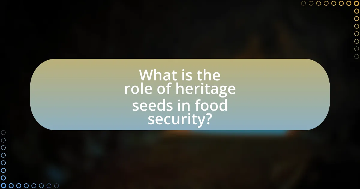 What is the role of heritage seeds in food security?